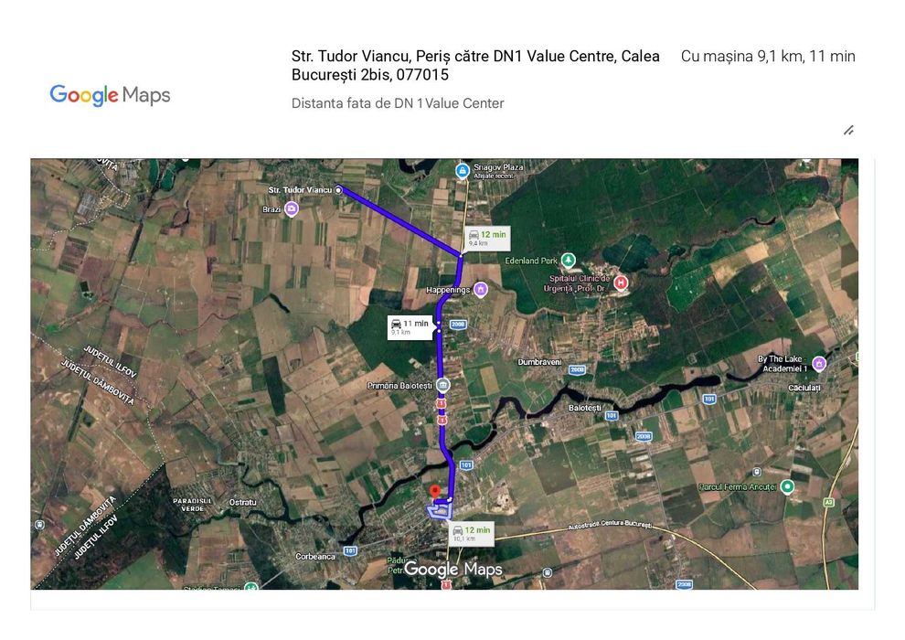Teren intravilan construibil - 5899 mp, situat în Periș - Cocioc