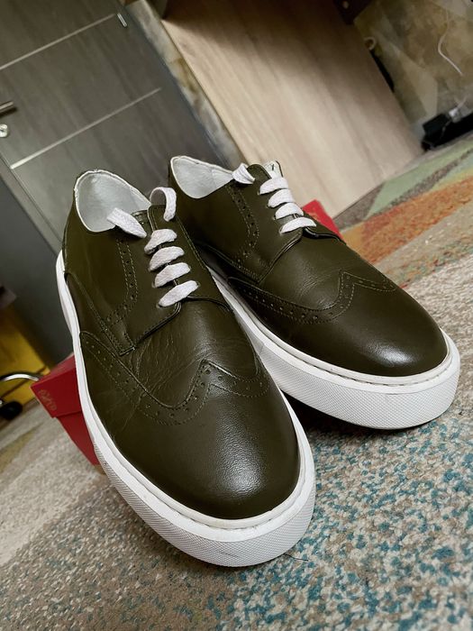 Мъжки официални тъмно зелени обувки