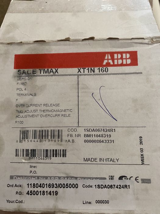 ABB Tmax XT Автоматический выключатель