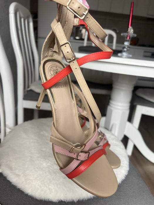 GUESS sandale piele naturală 38 NOI toc 10 cm