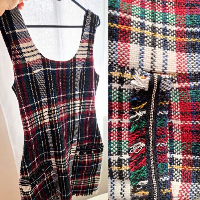 Дамски зимен сукман в каре ZARA TRF  - S/36