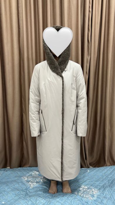 зимний пуховик, тедди воротник