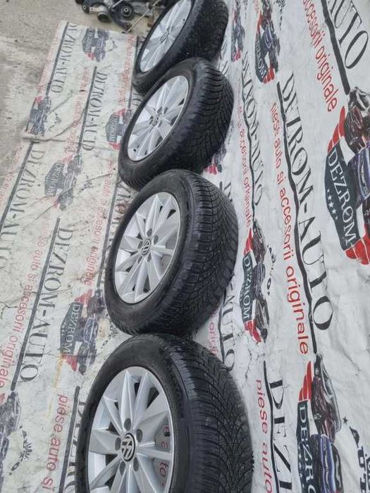 Set jante aliaj 5G0601025AA cu anvelope 195/65 R15 M+S 5x112 6JX15H2 ET43 VW Seat Skoda Audi