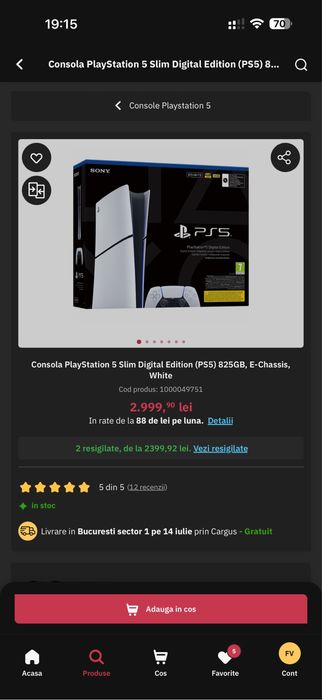 PlayStation 5 Slim 1TB + 2 controllere + stație încărcare | Garanție Altex
