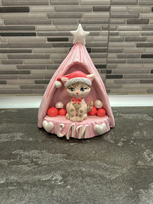 Детска коледна лампа с коте