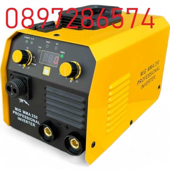 2в1 250А Електрожен + Телоподаващо Инверторно с дисплей с евро букса