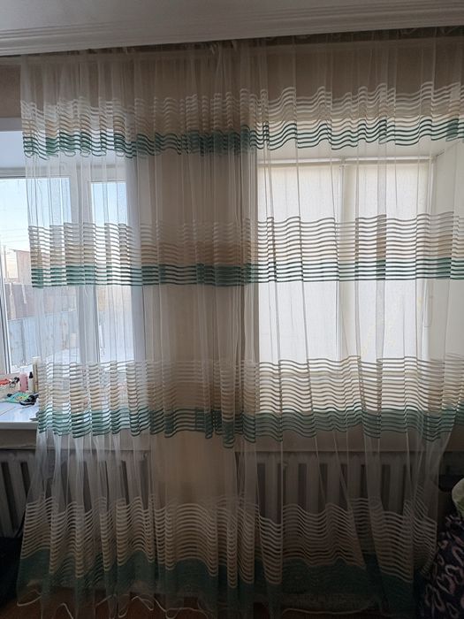 Тюль белая с рисунком