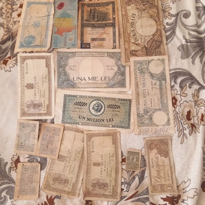 Lot14 bancnote vechi/ straine si Document Bancar Specimen Londra