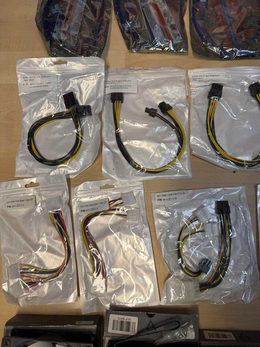 Части от копачка – riser-и, кабели, вентилатори (повечето нови)