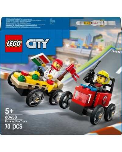 LEGO City 60458 Комплект състезателни коли: камион за пица срещу пожарна кола