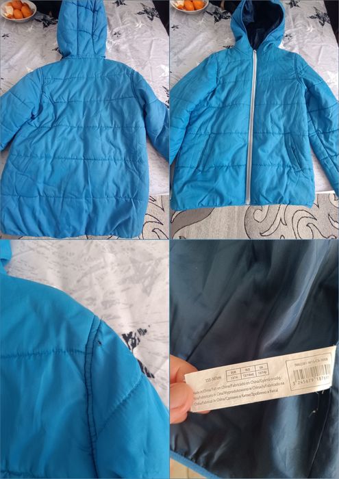 Geacă copii albastră Inextenso, cu un mic defect pe mâneca dreaptă, mă