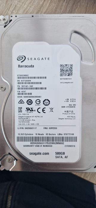 Hard Disk Desktop 500Gb