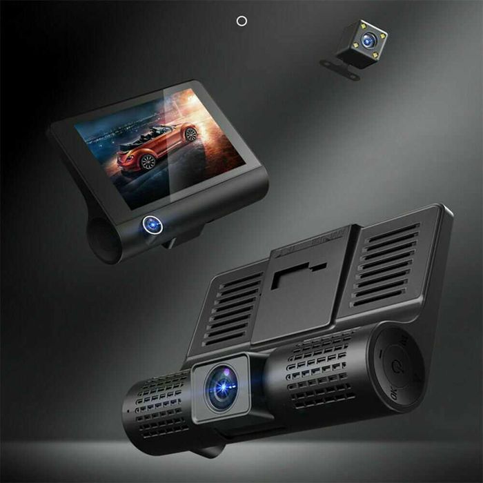 HD Видеорегистратор с 3 три камери! DVR DASH CAMERA. Задна камера кола