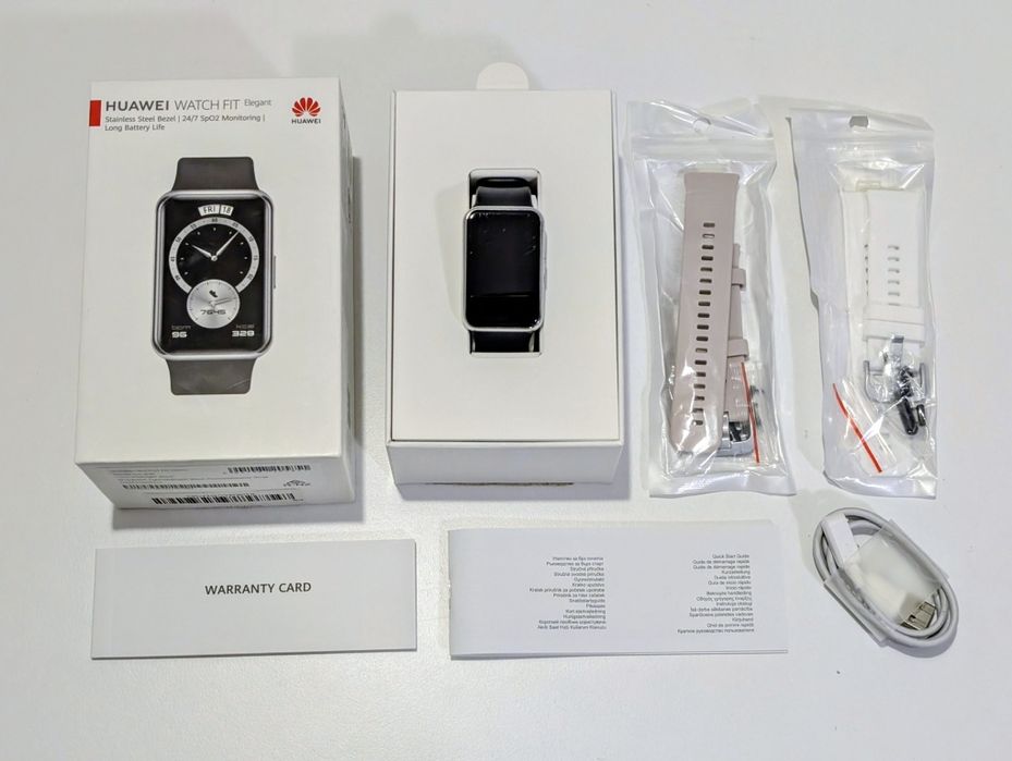 Huawei Watch Fit Elegant - пълен комплект + 2 нови каишки