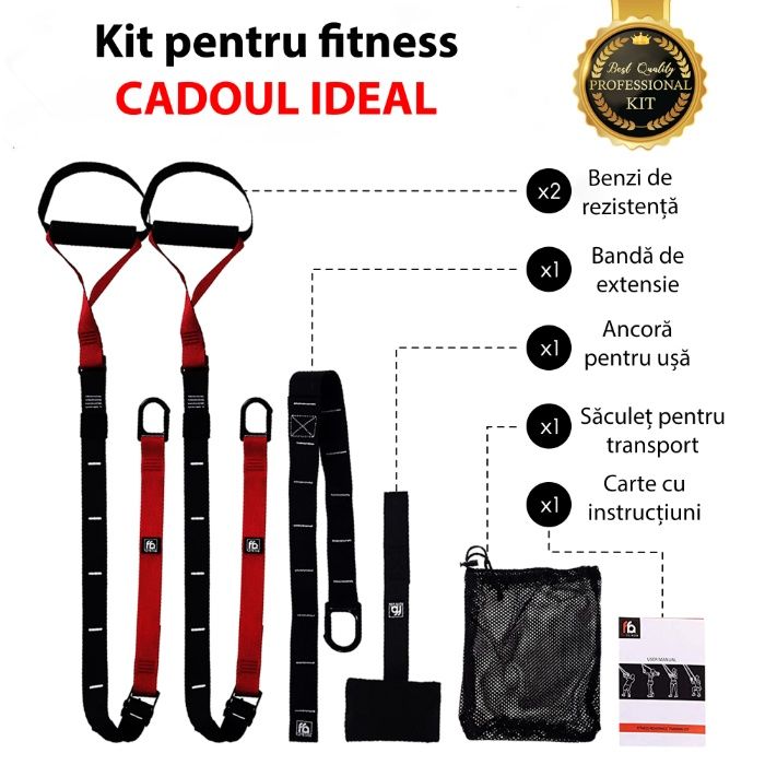 Sistem rezistent benzi fitness tip TRX. Produse NOI SIGILATE! Garantie