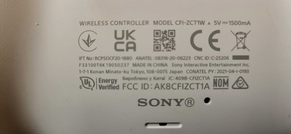 Sony PS5 Wireless Controller CFI-ZCT1W fuctional maneta