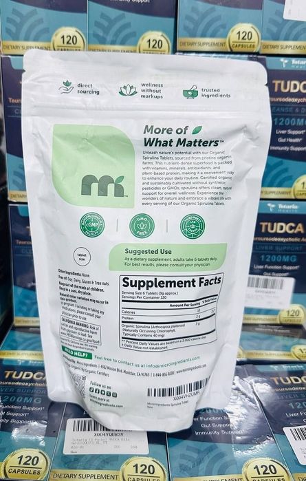 Spirulina 3000 mg 720 tab,Amerika maxsuloti спирулина ,chlorofresh