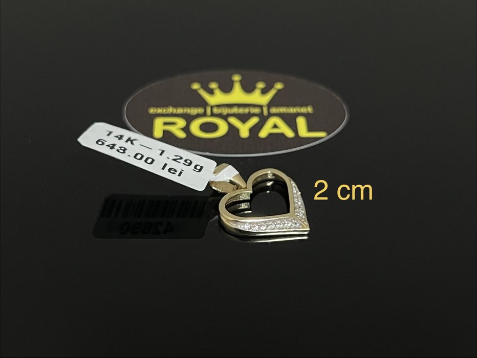 Bijuteria Royal CB : Pandant inima  aur 14k 1,29 grame