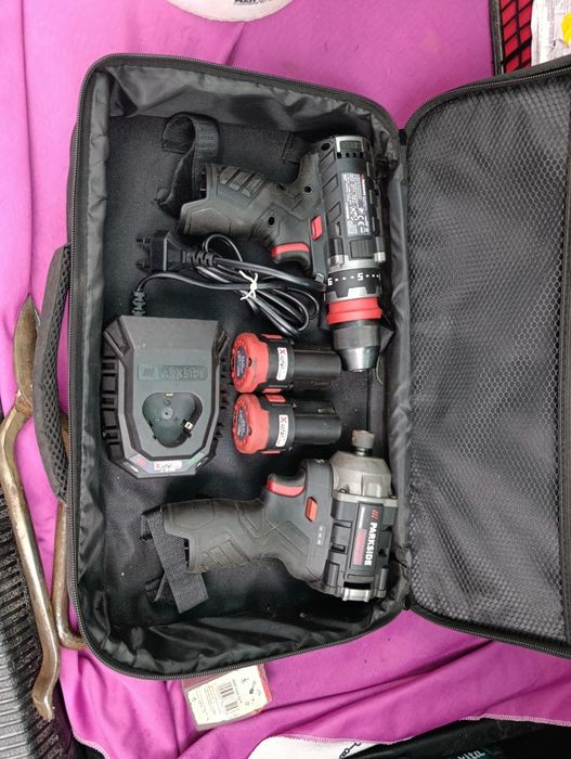 Parkside performance 12v set filentanta și bormașină