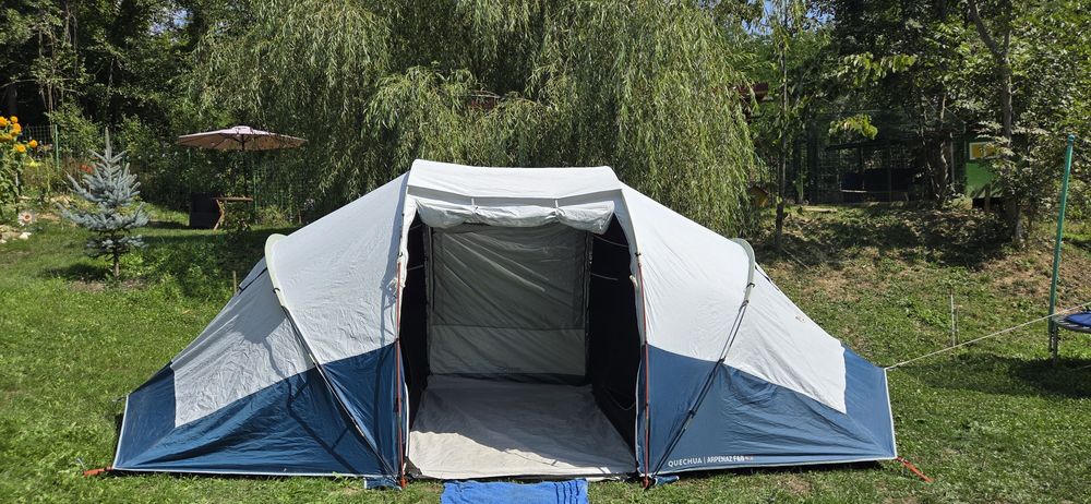Cort camping 4 Persoane, 2 Camere, structură cu bețe ARPENAZ 4.2 Fresh