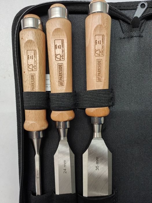 Set de 6 dalti lucrari sculptura lemn Parkside