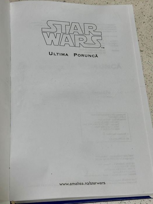 Carte Star Wars Ultima Porunca