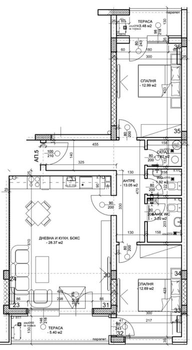 Продава се Тристаен апартамент в Пловдив, Южен - 104 кв.м за 1128 €/кв.м - Снимка #1