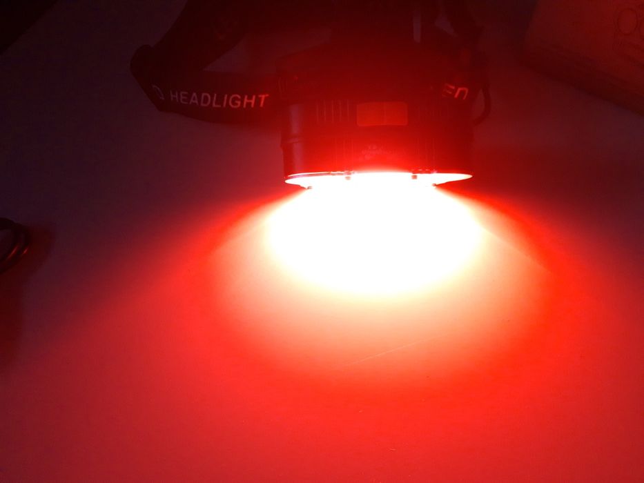 Lanterna Frontala 3LED T6 + COB LED Alb Rosu 2x18650 Slot USB