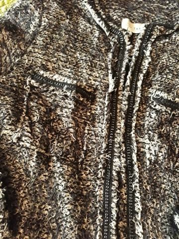 ЗАРА Пухеста  Жилетка черно/бяла