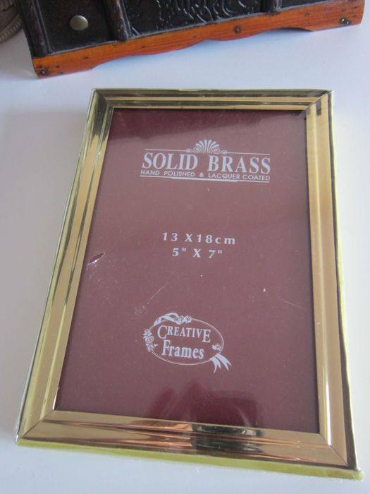 cadou rar Rama foto dubla, alamă lustruită lacuita made in Germany