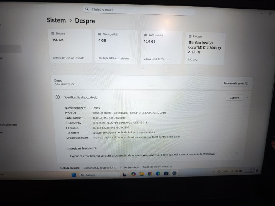 MSI Pulse GL66 – i7‑11800H, 16GB RAM, RTX 3050 4GB, 1TB SSD – Gaming L