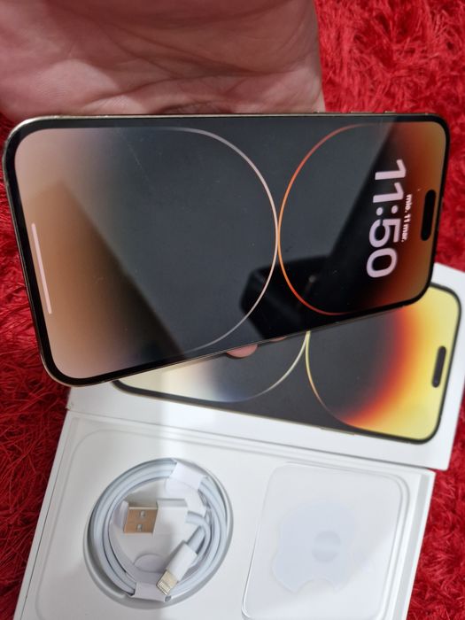 -Iphone 14Pro Max, ca Nou, 256Gb, 6Ram, Gold, ireprosabil, bat-100%, n