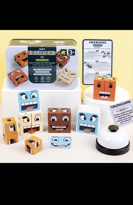 Игра за разпознаване на емоции – Face Blocks с карти и звънец (3+)