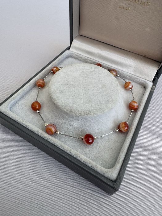 Bratara din argint si agate