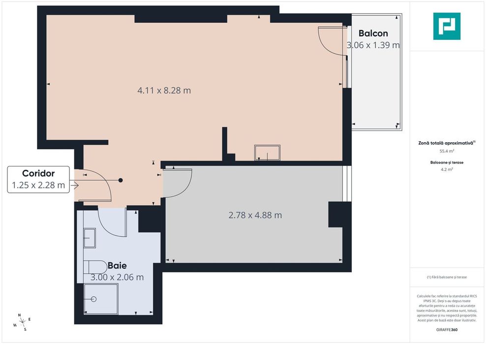 Apartament 2 camere, etaj 6, utilat complet