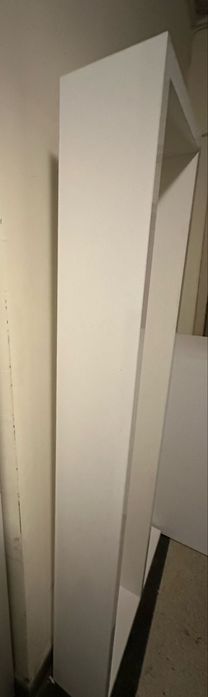 Двоен дървен рафт бял