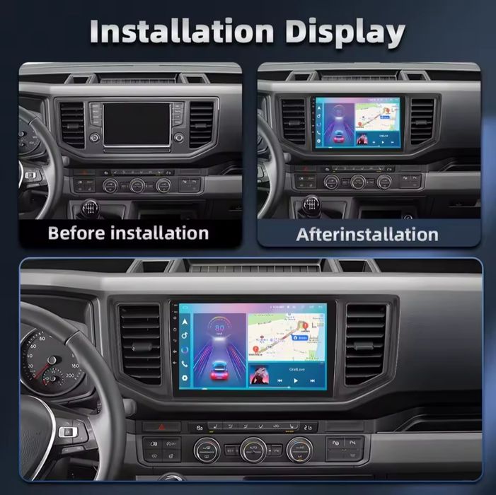 Navigatie android VW Crafter Waze YouTube