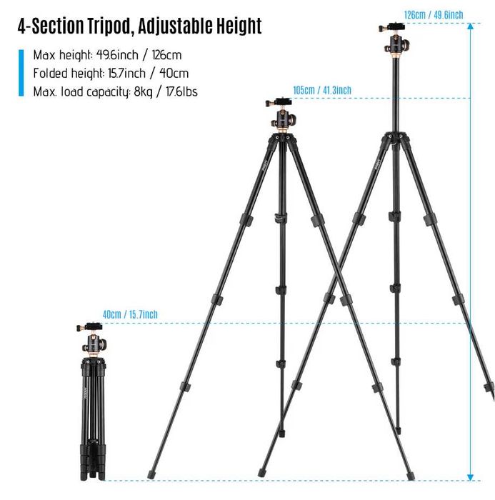 Висококачествен статив / трипод Andoer с панорамна глава
