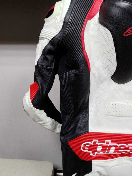 Кожен мото екип Alpinestars GP Pro white red 52