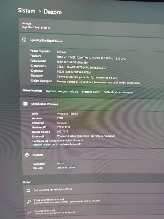 Placa de baza Lenovo Yoga Slim 7 Pro 14IHU5 - perfect functionala!