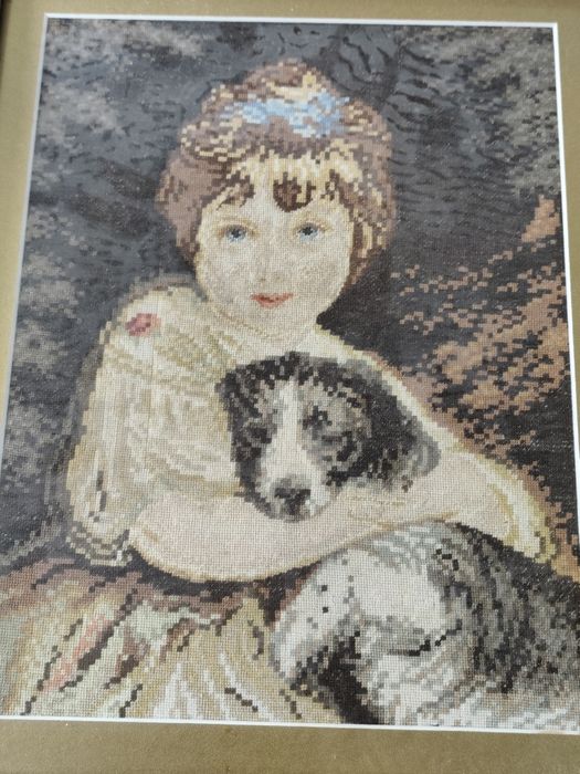 Гоблен момичето с куче