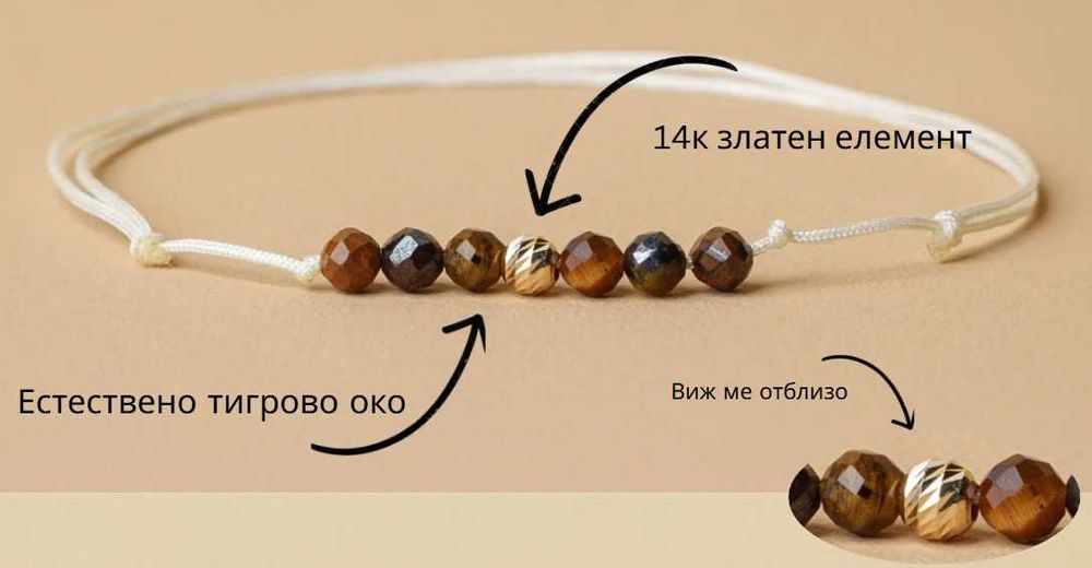 Премиум подаръчна кутия според зодията с гривна с 14К злато