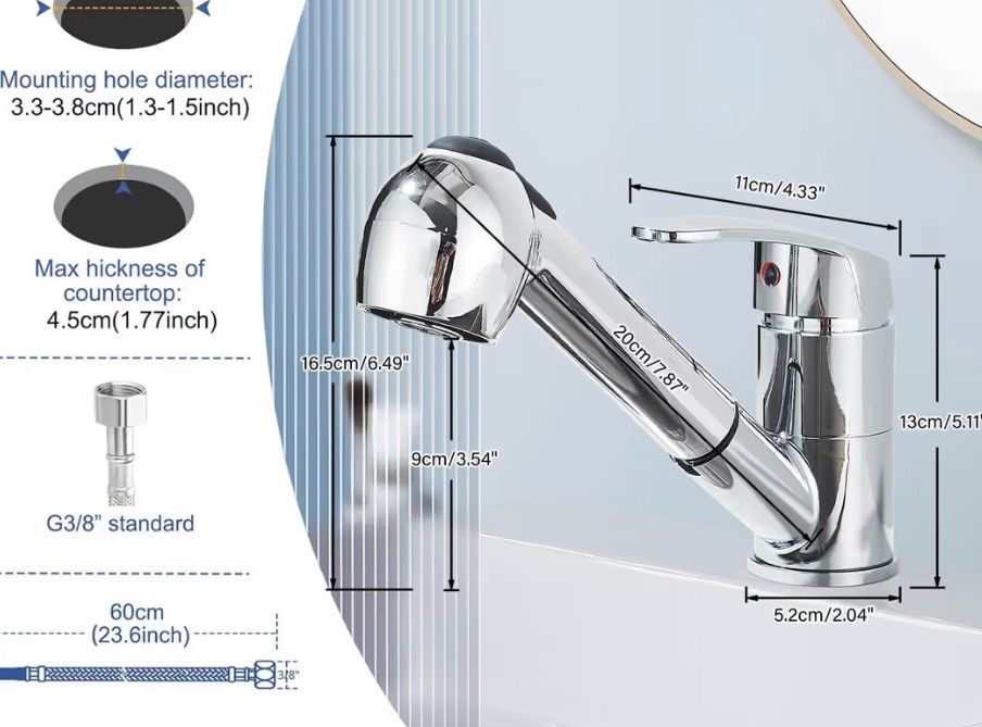 Robinet de Bucătărie Retractabil 360° Rotativ