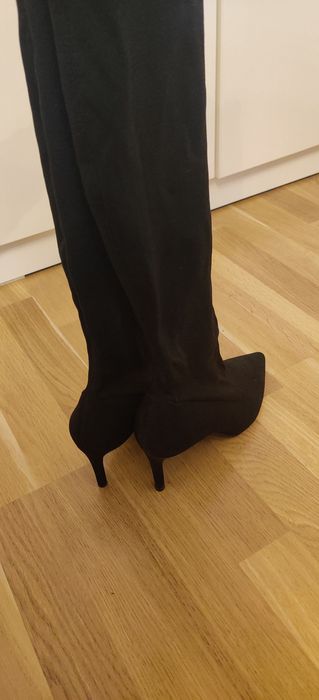 Cizme elastice peste genunchi, Mango, mărimea 38, negru