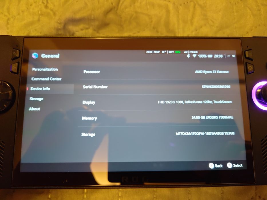 Asus ROG Ally X 24gb 1tb + калъф за пренасяне и резервни части