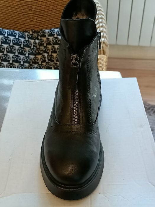 Полусапожки кожаные зимние