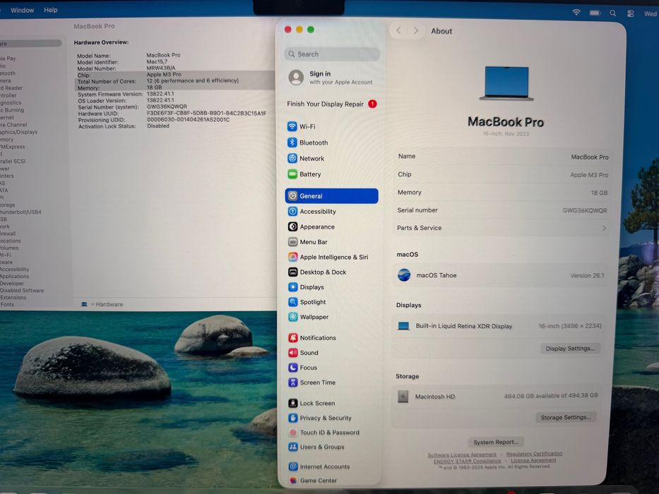 MacBook Pro 16" M3 PRO 12-CPU, 18-GPU, 18GB RAM, 512GB SSD В ГАРАНЦИЯ