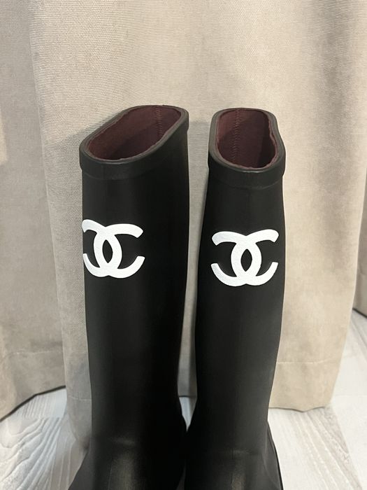 Chanel rain boots