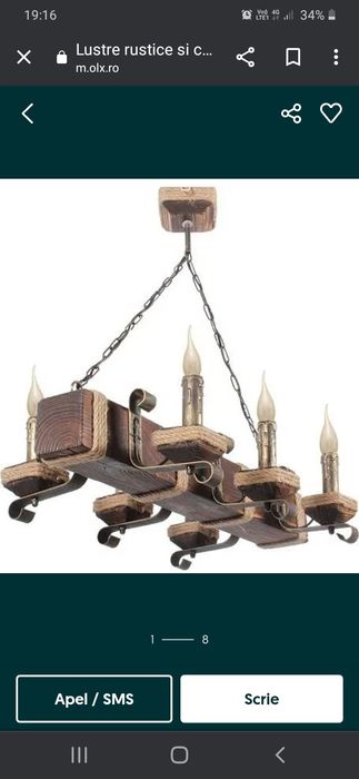 Lustre rustice fier forjat