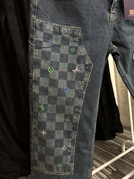 Blugi Louis Vuitton barbati - denim premium patch  Momogram/ s-xxl